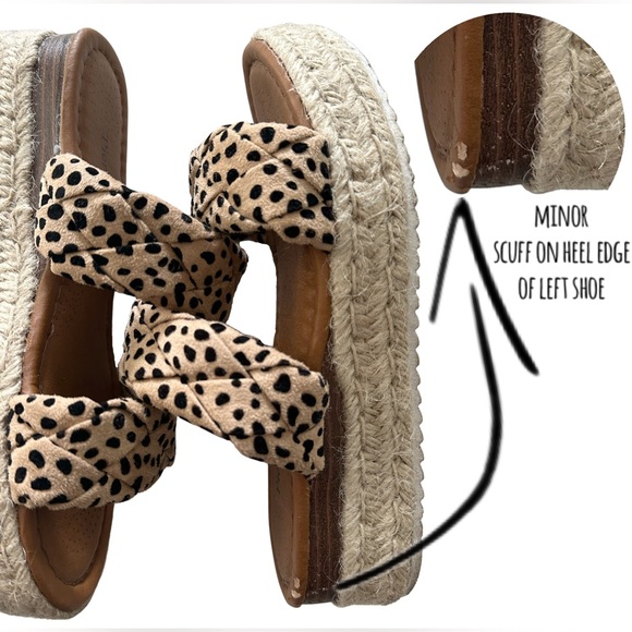 Pierre Dumas Animal Print Braided Platform Sandals - Picture 4 of 4